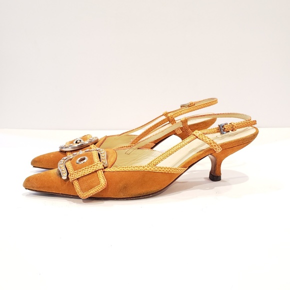 prada orange heels